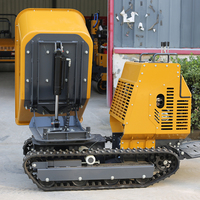 Mini-dumper sur chenilles de 1,2 tonne avec rotation hydraulique, benne de 594 L, dumper à chenilles à essence pour chantiers de construction