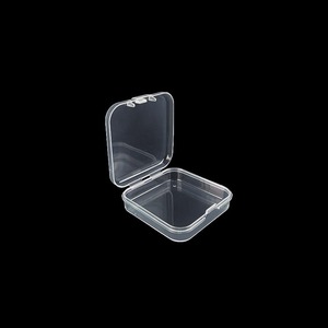Transparent <b>Plastic</b> Storage Box 5x5x1.2cm With Lid For Jewelry Parts Packaging Organizers - Product Image 2