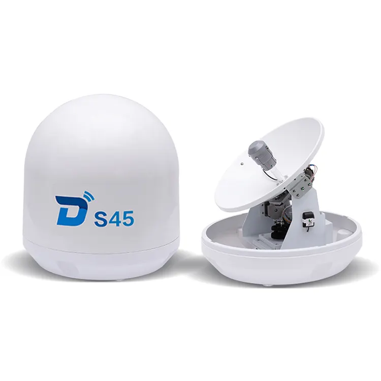 Ditel S45 45Cm Auto Tracking Map Band Portable Satelit Tv Receiver dan Hidangan untuk Perahu dengan Steker AS
