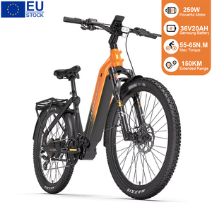 Vélo électrique hybride sans balais en alliage d'aluminium de 27,5 pouces, 250 W, couple de 55 Nm, frein hydraulique LCD, charge de 200 kg, Shimano 8 vitesses, 720 Wh - Product Image 1