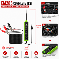 Testeur de circuit automobile EM285 Power Probe, outil de diagnostic de circuit, testeur de tension, test de polarité, détecteur de court-circuit, outil de réparation électrique