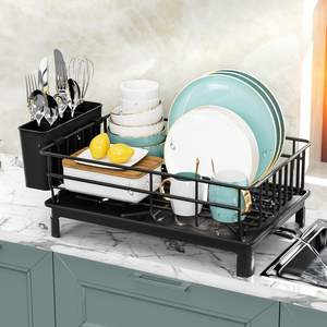Single Layer Hollow Metal <b>Dish</b> <b>Rack</b> Kitchen Countertop Drainage Tray Multifunctional Tableware <b>Rack</b> Rust Resistant Durable - Product Image 2