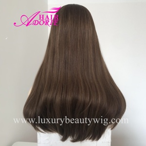 Lx118white phụ nữ Tóc Giả nhà sản xuất tại Trung Quốc không-xử lý Brazil tóc con người da Top Do Thái Kosher ren Top tóc giả - Product Image 5