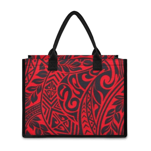 Bolsos de hombro personalizados con envío directo para mujer, estampado de tatuajes de Samoa, Asa portátil, bolso de compras plegable a la moda, estampado a pedido - Product Image 3