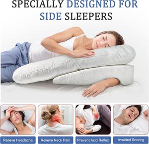Almohada de soporte para el cuerpo del durmiente lateral en forma de U ergonómica grande con orificio para el brazo para el dolor de cuello y hombros en adultos, <span class=keywords><strong>reflujo</strong></span> ácido, alivio de ERGE - Product Image 6