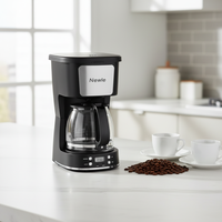 Nouvelle machine à café électrique à filtre avec cafetière portable pour Americano, 12 tasses, en acier inoxydable, style espagnol