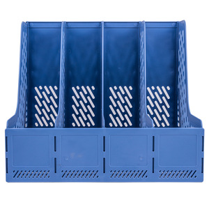 Deli File Holder 4-Part Blue Plastic Document Organizer Office Supplies Letter Holder - Product Image 2