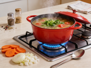 Pots à soupe en fonte émaillée adaptés à la préparation de soupes épaisses, à la cuisson de la viande et à la prévention des fissures, personnalisables - Product Image 6