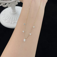 Collana con Pendente in Oro 18K e Diamanti Coltivati in Laboratorio, Stile Galaxy, Regolabile, Minimalista, Gioielli Raffinati per Donne