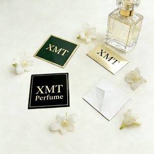 Private Engraving Oil Proof Glossy Cute Embossed Aluminum Cosmetic Perfume <b>Bottle</b> Logo <b>Label</b> <b>Sticker</b> - Product Image 3