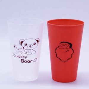 Tasse givrée en plastique PP réutilisable, sans bpa, logo <span class=keywords><strong>personnalisé</strong></span>, 400ML, pour fête - Product Image 1