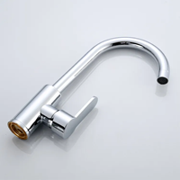 Robinet de cuisine simple moderne de haute qualité 360 degrés rotatif gratuit en acier inoxydable évier mélangeur Chrome eau chaude froide en céramique