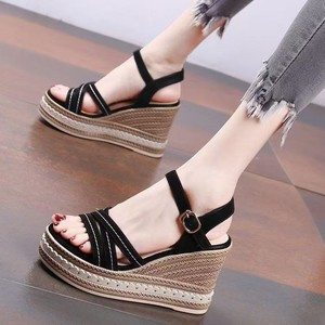 Women Platform Open-Toe Wedge Sandals European and American Summer New Thick-Soled Cross-Strap Roman Sandals - Product Image 1