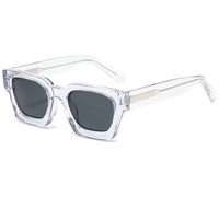 2025高端Gafas De Sol Polarizadas定制3D金属标志复古厚方形醋酸偏光男士太阳镜