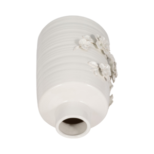 Vaso conico in ceramica con decorazioni floreali in rilievo per l'arredamento della casa - Product Image 6