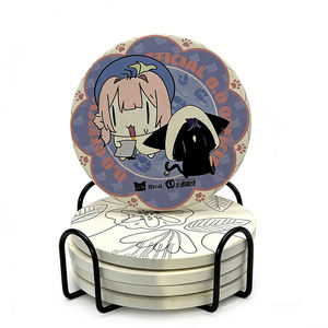 Factory Custom logo printing <b>Ceramic</b> Cork Absorbent Cup Mat Set Personalized Cheap bar Beer <b>Coasters</b> for Drink Coffee - Product Image 3