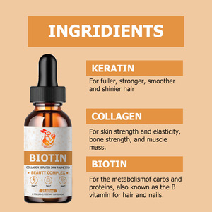Suplemento de Belleza de Alta Potencia, Gotas Líquidas de Biotina para un Cabello Más Fuerte, Promueve la Salud de la Piel y las Uñas, Gotas de Queratina Hidrolizada - Product Image 2