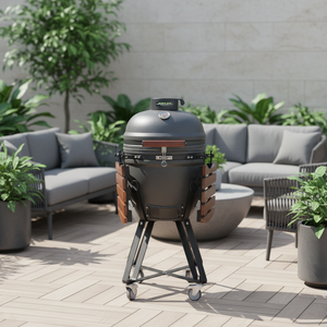 <span class=keywords><strong>Barbecue</strong></span> Kamado au charbon de bois AUPLEX 18 pouces, style coréen moderne, luxueux, en fer et céramique, robuste, pour extérieur - Product Image 1
