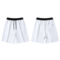 Shorts en coton épais personnalisables avec logo, pour hommes, à taille contrastante avec cordon de serrage, prêts à être expédiés, bas de tenue streetwear vierges, vente en gros