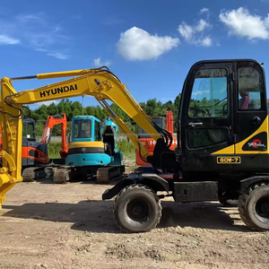 6Ton Korean Made Hyundai 60W-7 a la venta Mini excavadora de ruedas Hyundai Usado Original Hyundai Excavadora de ruedas - Product Image 5