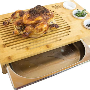 Nampan pengukir daging bambu besar, nampan baja nampan pengukir daging bambu besar 3 Dip pot 48cm - Product Image 1