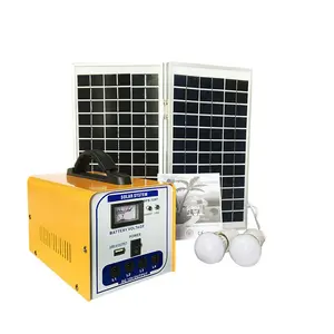 Kit de panneau solaire 30W à prix réduit Système d'énergie d'éclairage intérieur avec ampoules Led Mini système d'énergie solaire pour la maison