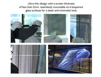 Écran LED flexible intérieur/extérieur, film transparent invisible pour fenêtre, adhésif holographique, mur vidéo transparent