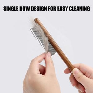<span class=keywords><strong>Pettine</strong></span> per capelli da toelettatura per cani e gatti con manico in legno a sei stili di lusso all'ingrosso della fabbrica - Product Image 3