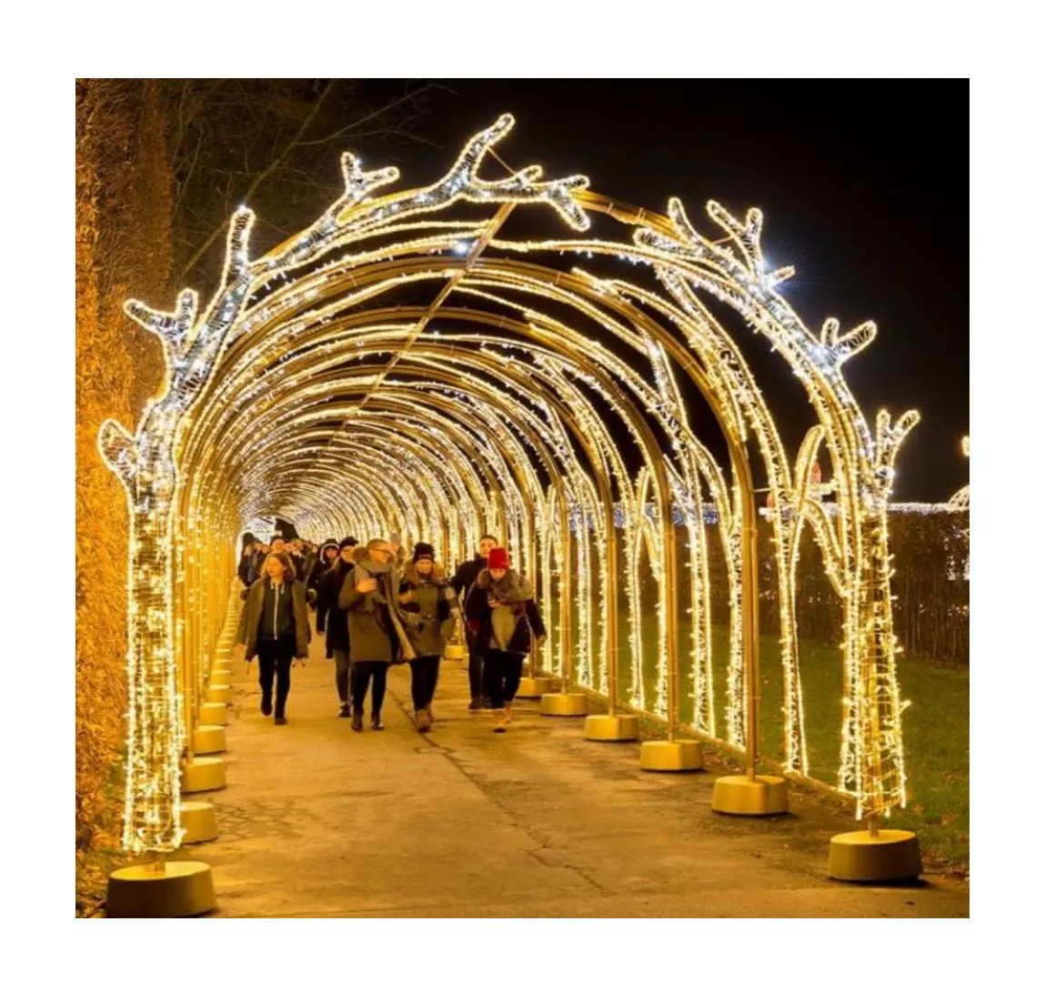 새해 거리 모양의 RGB LED 터널 조명 저전압 크리스마스 웨딩 장식 풍경