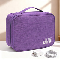 Sac de rangement pour appareils électroniques de voyage, grande capacité, avec séparateurs rembourrés réglables pour chargeurs, câbles, batteries externes, clés USB