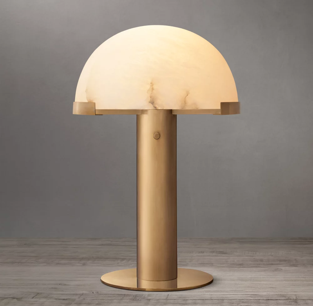 Modern Luxury Spanish Natural Marble Desk Lamp Decorative Creative Alabaster Table Lamp for Living Room Bedroom Bedside