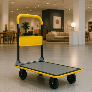 पोर्टेबल फोल्डेबल स्टील संरचना ट्रैक्टर ट्रेलर 91x61 फ्लैट कार 300 किलो क्षमता घरेलू परिवहन हाथ ट्रॉली ओएम - Product Image 3