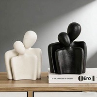 Figurines de couple en porcelaine blanche abstraite créative Jianermi, décorations pour la maison, salon, meuble TV, armoire à vin, style moderne