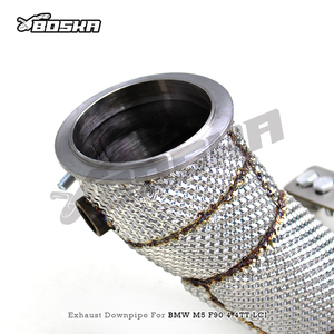 Tubo de Escape de Flujo Libre Personalizado BOSKA, Pulido a Espejo, Universal para M5/M6 F90 LCI 4.4TT 2018-2024, Acero Inoxidable de 1.5mm de Espesor, Resistente al Calor - Product Image 2