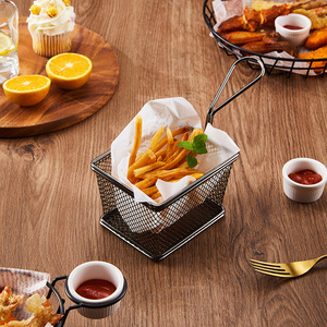 French Fry Basket 430 Stainless Steel Restaurant Catering Use Solid Pattern - Product Image 2