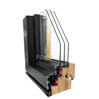 Ventana Abatible de Madera Revestida de Aluminio Serie 130 Penjoy Passive House, Triple Acristalamiento, Vidrio Templado Low-E, Ahorro de Energía