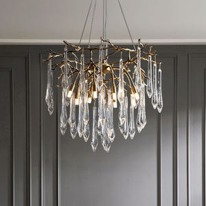 Candelabro decorativo diseño Interior LED candelabro gota de lluvia para cocina árbol sala de estar candelabro moderno de lujo - Product Image 3