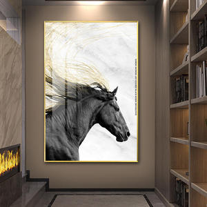 Pittura decorativa moderna di lusso del cavallo Art Deco stile di <span class=keywords><strong>Design</strong></span> porcellana di cristallo su tela decorazione della casa per soggiorno tela - Product Image 6