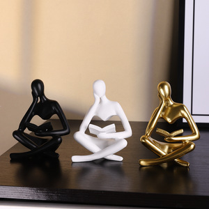 รูปปั้นเรซิ่นนามธรรม Suo Jun ของตกแต่งศิลปะสมัยใหม่สำหรับตกแต่งบ้าน สำนักงาน โต๊ะทำงาน - Product Image 1