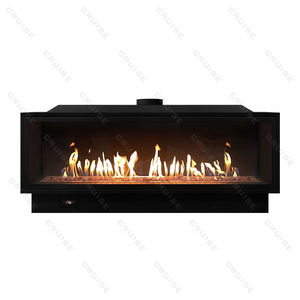 CRUCERO 72 pulgadas 1828x720x380mm moderno lujo interior Metal y vidrio insertar chimenea de Gas propano lineal LPG con chimenea incorporada - Product Image 5