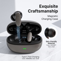 Écouteurs sans fil True Wireless avec boîtier en PC résistant aux rayures, embouts en silicone souple, isolation phonique pour les voyages à l'étranger, le bureau et la salle de sport