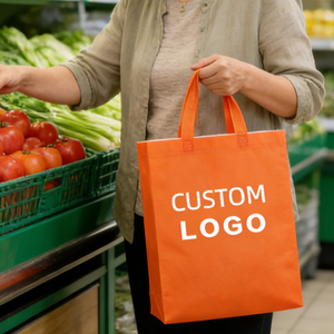 批发廉价便携式可重复使用环保超市杂货手提袋无纺布购物袋定制徽标布质购物无纺布袋 - Product Image 5