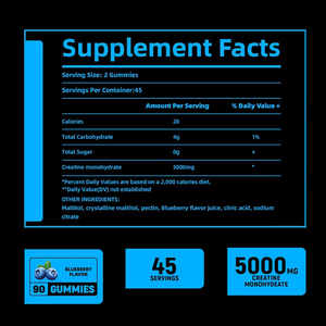 Sugar Free <strong>Keto</strong> Friendly Adult Strength &amp; Immunity Support Supplement Creatine Monohydrate Gummies for Bodybuilding Daily Health - Product Image 2