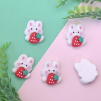 Abalorios de resina de conejo, bonitos cabujones planos estilo caricatura para manualidades DIY, accesorios para el cabello, adornos, accesorios de conejo