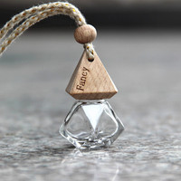 Flacon de parfum carré en verre haute qualité 10 ml, blanc éclatant, pendentif pour rétroviseur, objet décoratif, parfum pour voiture