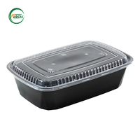 Duurzame wegwerp lunchbox van PP plastic met één compartiment, 38oz, magnetronbestendig, inclusief deksel