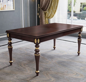 Style européen Meubles de Salle Table À Manger Rectangulaire Ensemble en Bois De <span class=keywords><strong>Bouleau</strong></span> Massif Table avec 6/8 Chaises Meubles - Product Image 4