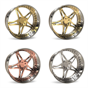 Jantes RCSR 5x114.3 5x112 6x139.7 2 pièces à profil profond chromées 22 24 26 pouces pour <span class=keywords><strong>Fiat</strong></span> <span class=keywords><strong>500</strong></span> Ford Model A Alfa Romeo Giulia - Product Image 6