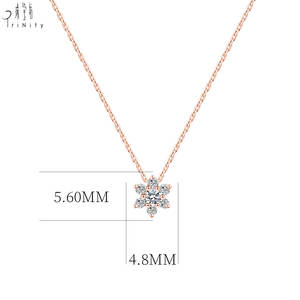 Proveedor de Hong Kong, Collar con Colgante de Copo de Nieve de Oro Sólido de 18K con Diamantes Naturales, Estilo Moderno, para Niñas, Regalo de Cumpleaños - Product Image 5