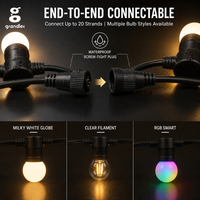Guirlande lumineuse LED pour décoration de villa, 10m, 20m, 30m, ampoule G45 haute luminosité, E27, guirlande lumineuse extérieure
